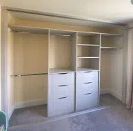 Light grey wardrobe with nice deep drawer, fitted in Wynyard
